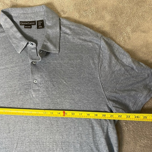 Christian Lacroix 100% Linen Men’s Short Sleeve Button Up Size XL Blue - Picture 5 of 6